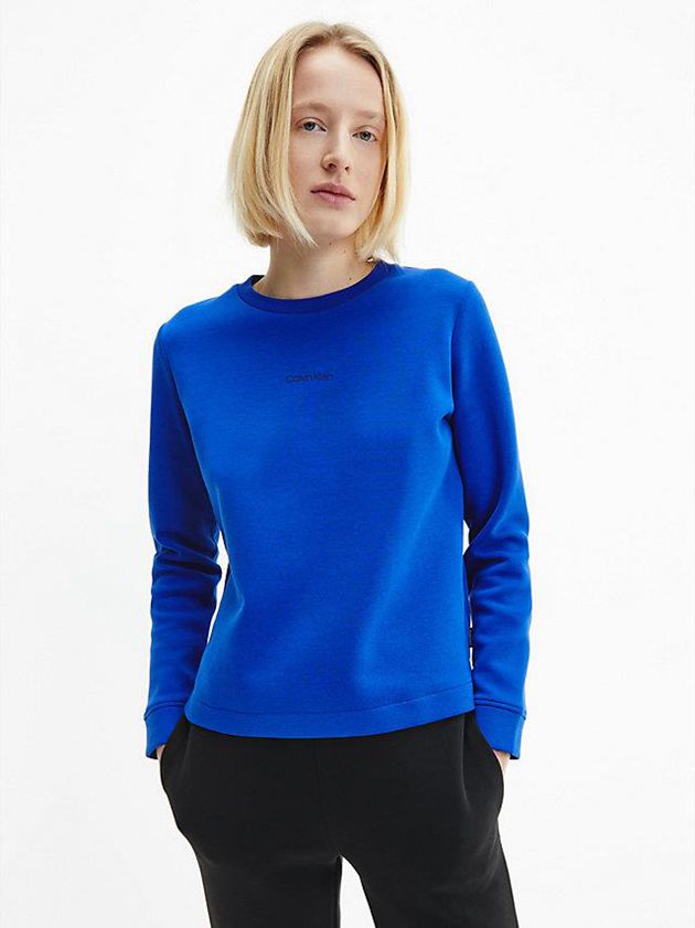 Calvin Klein USA Logo Womens Sweatshirt Blue 0238791-YW